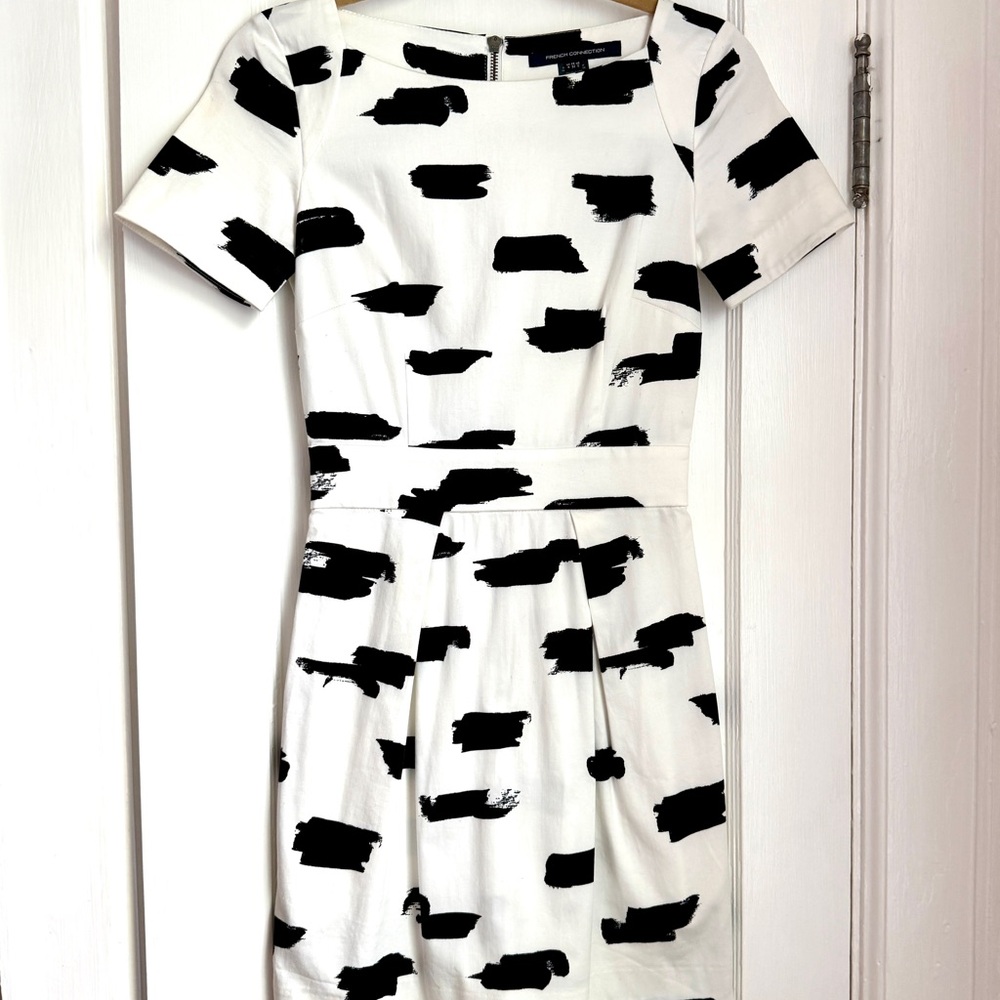 French Connection Black and White Dress